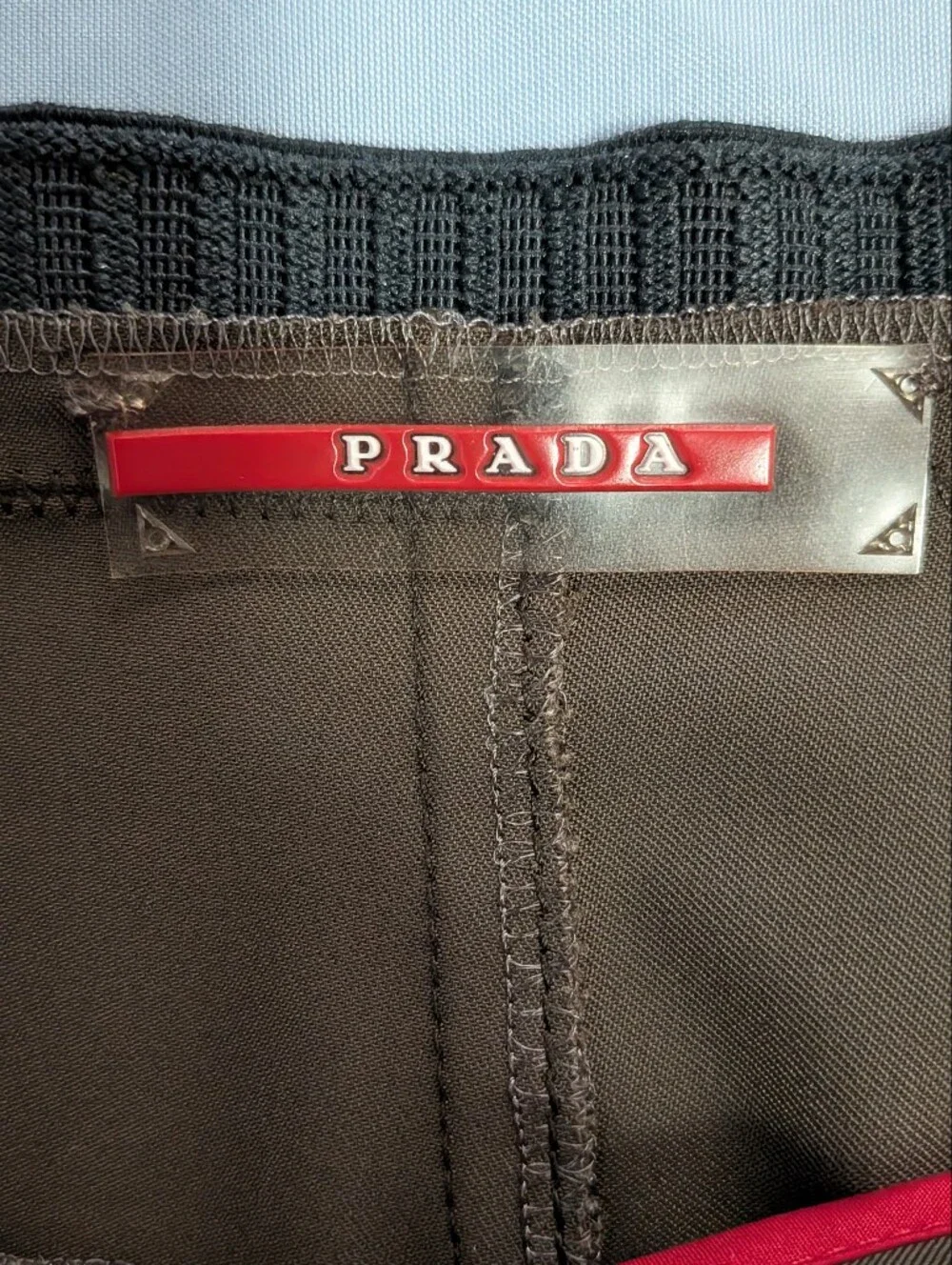 Vintage Y2k Prada Sport Linea Rossa Brown Nylon Cargo Skirt Italy IT 44 US 8 M